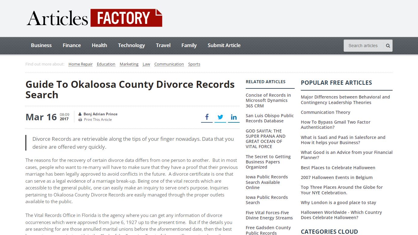 Guide To Okaloosa County Divorce Records Search